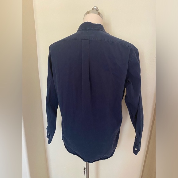 Ralph Lauren Vintage Blaire LS Button Down Cotton Twill Shirt in Navy L - Picture 2 of 5